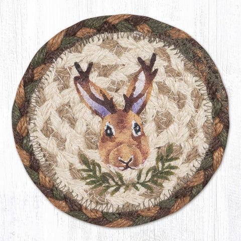 IC-657 Jackalope Portrait Printed Coaster 5"x5"