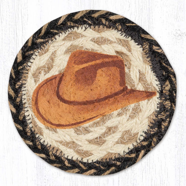 IC-9-93 Tan Cowboy Hat Printed Coaster 5"x5"
