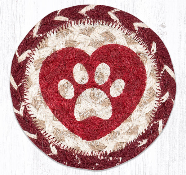 IC-9-117 Heart Paw Printed Coaster 5"x5"
