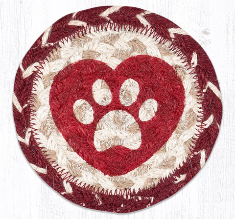 IC-9-117 Heart Paw Printed Coaster 5"x5"