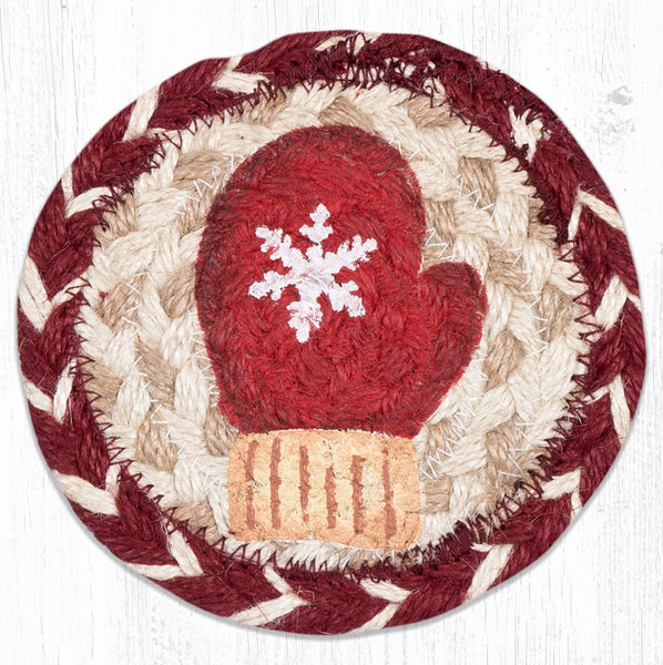 IC-9-117 Red Mitten Printed Coaster 5"x5"
