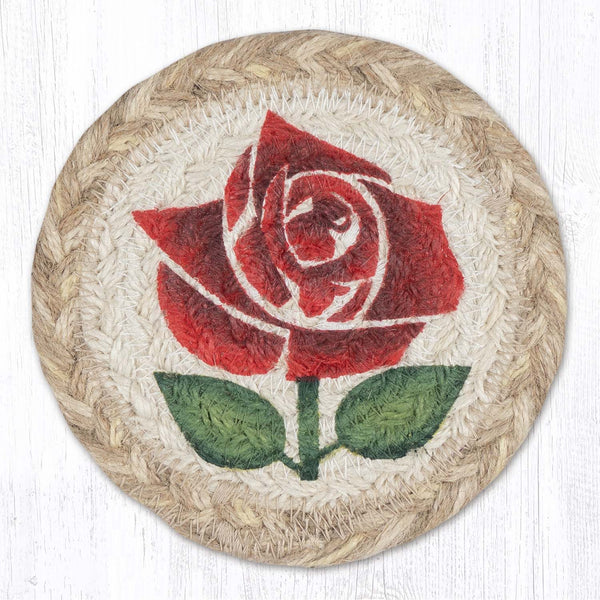 IC-9-776 Stylized Rose Printed Coaster 5"x5"