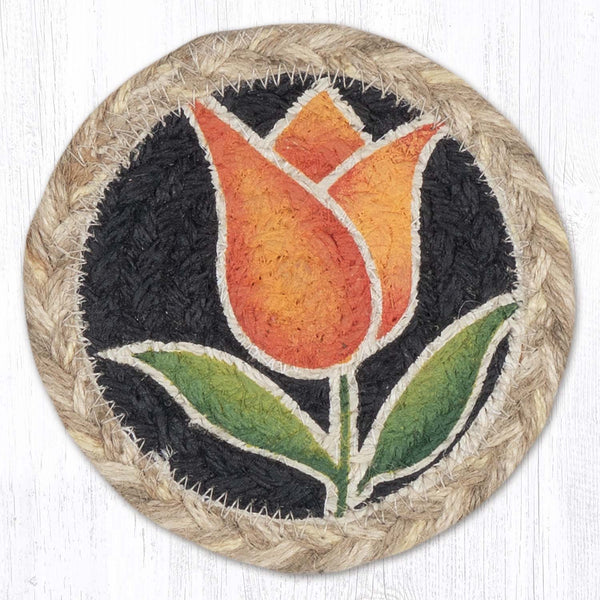IC-9-776 Tulip - Orange Printed Coaster 5"x5"