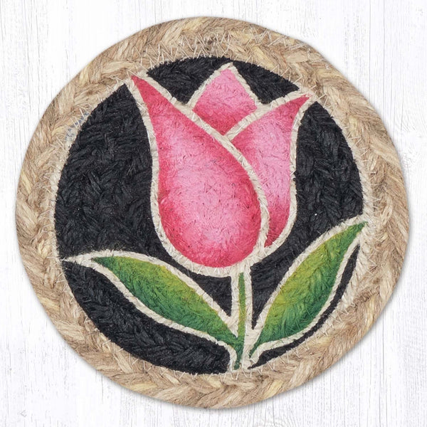 IC-9-776 Tulip - Pink Printed Coaster 5"x5"