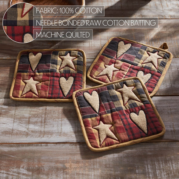 Connell Patchwork Pot Holder Set of 3 8x8