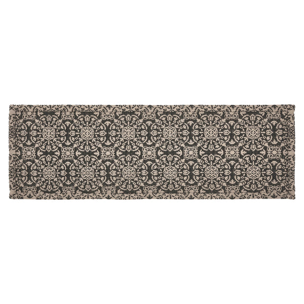 Custom House Black Tan Jacquard Runner 8x24