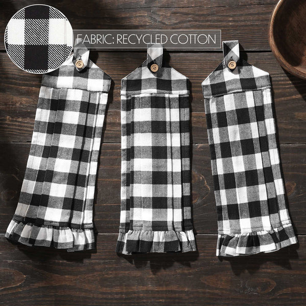 Annie Buffalo Check Black Button Loop Tea Towel Set of 3