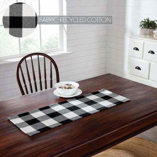 Annie Buffalo Check Black Runner 12x36