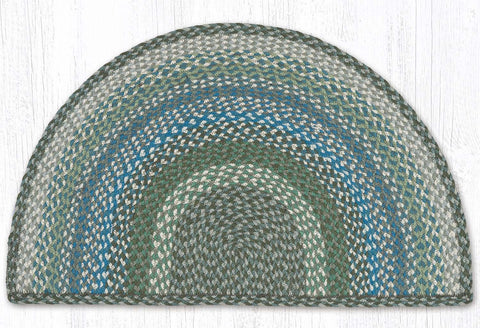 SC-419 Sage/Ivory/Settlers Blue Large Rug Slice 24"x39"