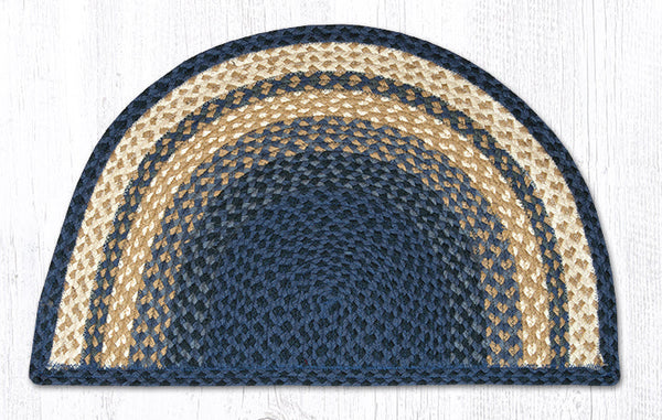 SC-79 Lt. Blue/Dk. Blue/Mustard Small Rug Slice 18"x29"