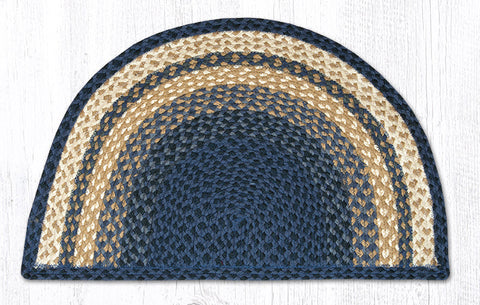 SC-79 Lt. Blue/Dk. Blue/Mustard Small Rug Slice 18"x29"