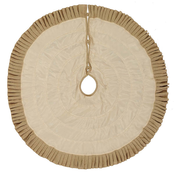Festive Natural Burlap Ruffled Tree Skirt 48