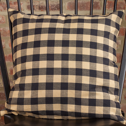 18" Primitive Black Check Pillow