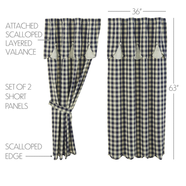 My Country Short Panel & Scalloped Valance Set 63×36