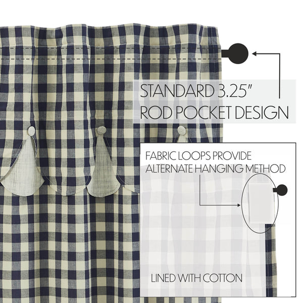 My Country Short Panel & Scalloped Valance Set 63×36