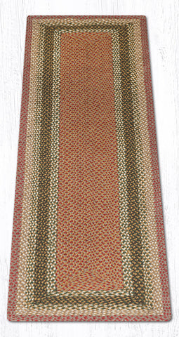 RC-24 Olive/Burgundy/Gray Oblong Braided Rug 2'x6'