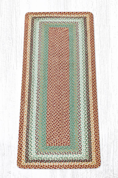 RC-413 Buttermilk/Cranberry Oblong Braided Rug 2'x6'