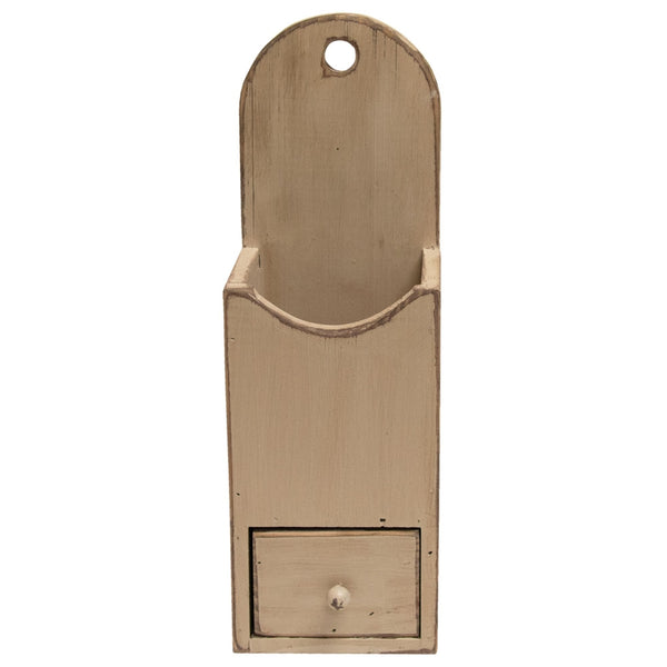 Distressed Ivory Candle Box With Drawer. See website for free shipping offer. Primitive Country Farmhouse Home Decor.