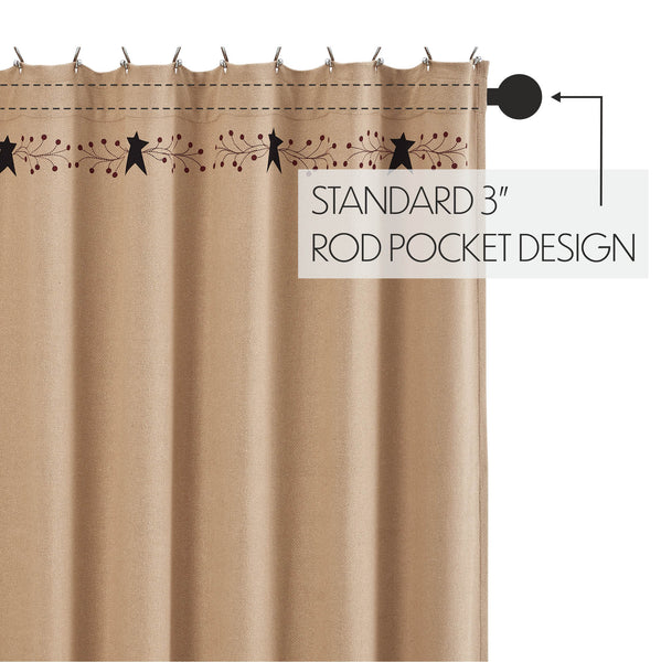 Pip Vinestar Shower Curtain 72x72 | Primitive Star Farmhouse Curtain