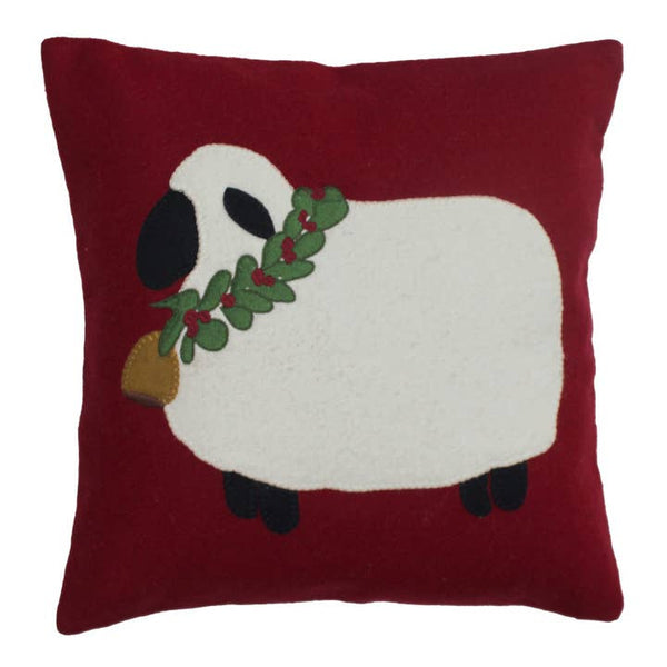 Shop the Christmas Sheep Wool Felt Pillow 14". Handcrafted from wool felt with a bright holiday red, this festive farmhouse pillow is perfect for cozy holiday decorating.
