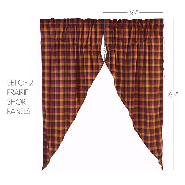 Heritage Farms Primitive Check Prairie Short Panels Set