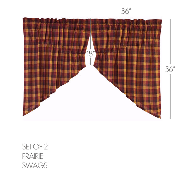 Heritage Farms Primitive Check Prairie Swag Set