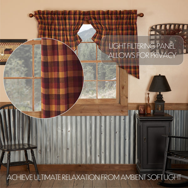 Heritage Farms Primitive Check Prairie Swag Set