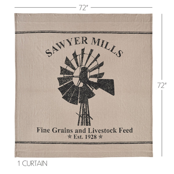Sawyer Mill Charcoal Windmill Shower Curtain 72x72