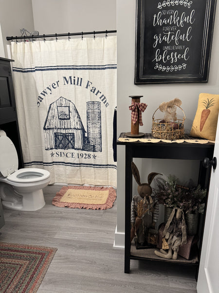 Sawyer Mill Blue Barn Shower Curtain 72x72