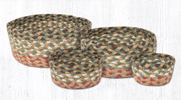 CB-24 Olive/Burgundy/Gray Casserole Baskets Set of 4