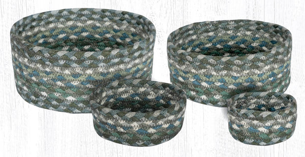 CB-419 Sage/Ivory/Settlers Blue Casserole Baskets Set of 4