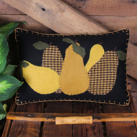 Pears Jubilee Pillow 8x12 | Primitive Country Decor