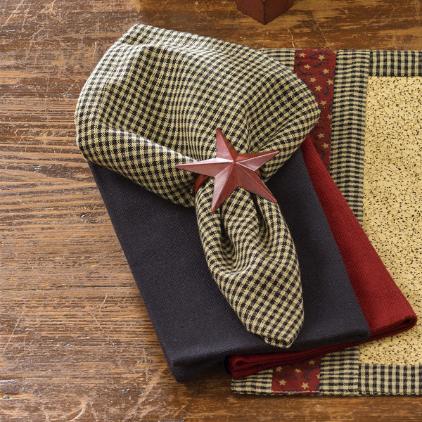 These cute olde brick Red Primitive Barn  Star Napkin Rings will add a touch of pretty to your table decor. Wonderful for the holidays they are also perfect every day!