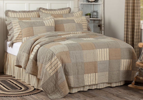 Sawyer Mill Charcoal King Quilt Combo - Clearance - 1 Quilt, 2 King Shams. See website for free shipping offer. Primitive Country Home Decor.