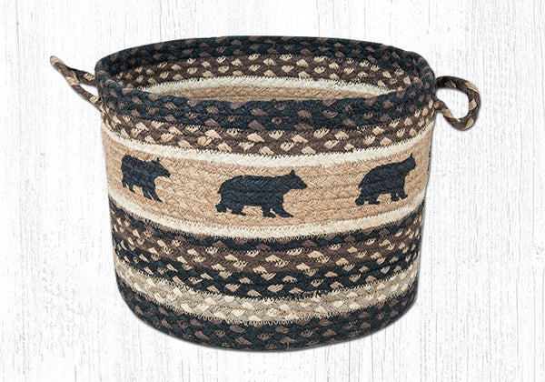UBP-313 Cabin Bear Printed Utility Basket 13"x9"