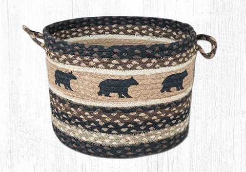 UBP-313 Cabin Bear Printed Utility Basket 13"x9"