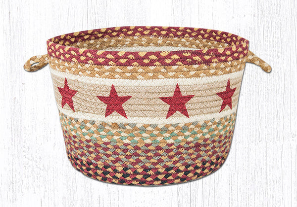 UBP-357 Burgundy Star Printed Utility Basket 13"x9"