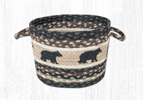 UBP-313 Cabin Bear Printed Utility Basket 9"x7"