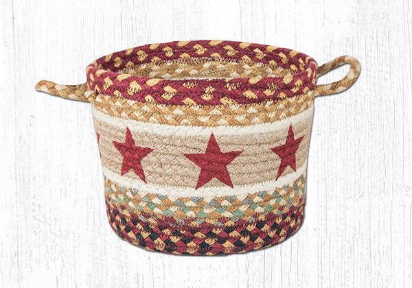 UBP-357 Burgundy Star Printed Utility Basket 9"x7"