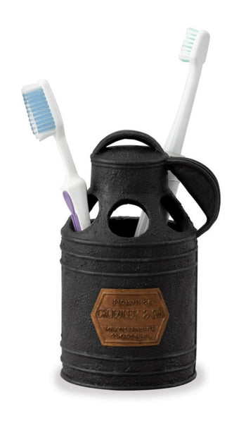 Re-purposed antique is exactly what the Antique Bath Toothbrush Holder looks like. A dark black finished resin makes this piece feel like it's from years gone past!