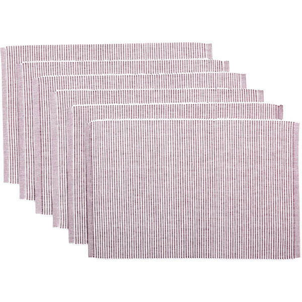 Ashton Burgundy Ribbed Placemat Set of 6 12x18