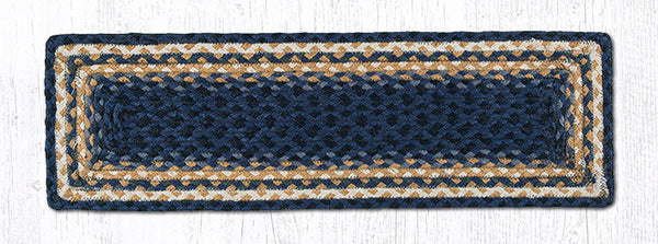 RC-79 Lt. Blue/Dk. Blue/Mustard Rectangle Stair Tread 27"x8.25"