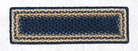 RC-79 Lt. Blue/Dk. Blue/Mustard Rectangle Stair Tread 27"x8.25"