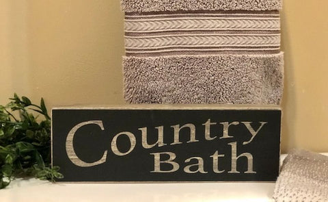 Country Bath Block Sign. See website for free shipping offer. Primitive Country Farmhouse Home Decor.