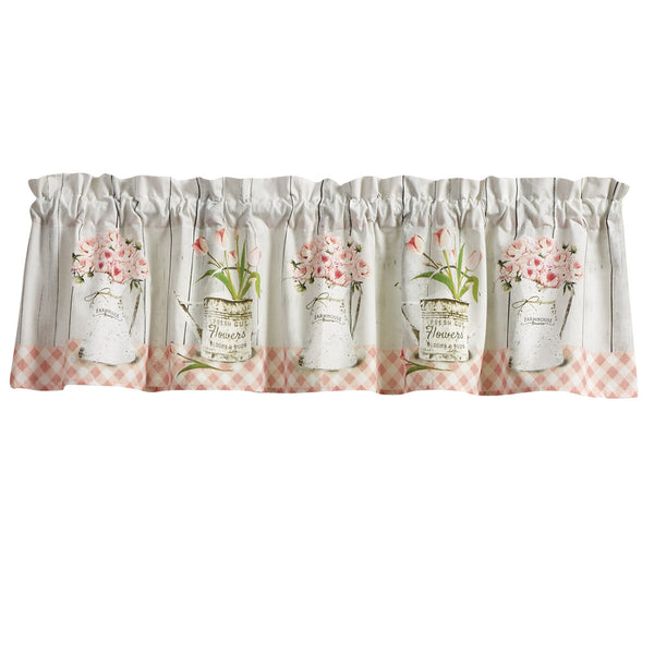 Farmhouse Peonies Valance 14" L