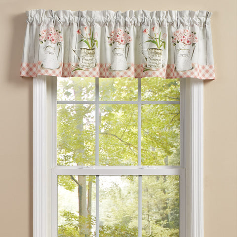 Farmhouse Peonies Valance 14" L