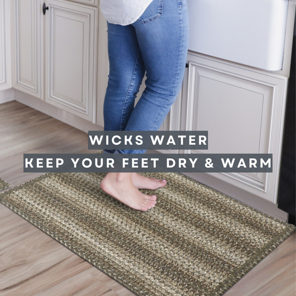 Chicory Braided Rug with Non-Slip Backing 17.3x29 | Primitive Country Accent Rug