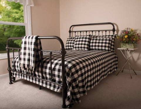 Buffalo Check Black Queen Duvet Cover (Tie Closure) 90 in X 94 in