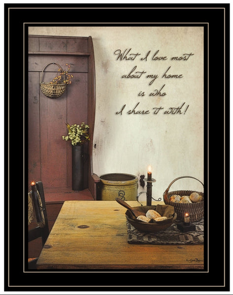 "What I Love Most" By Susan Boyer, Ready To Hang Framed 15x19