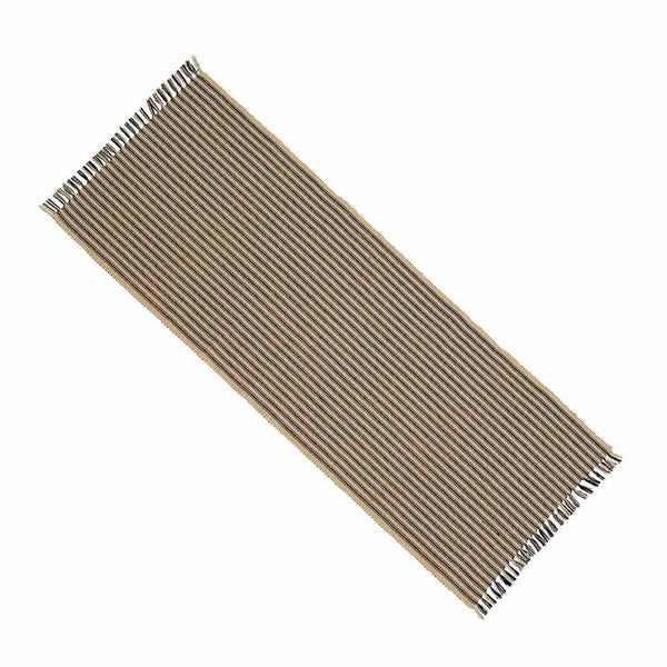 York Ticking Black Table Runner